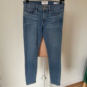 Frame Denim Le Skinny De Jeanne Crop Mid Rise Mt. View Blue Jeans LSJC899 EUC 27